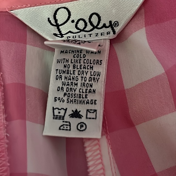 Women’s LILLY PULITZER Pink & White Check Gingham Crop Capri Pants Size 10 - Picture 8 of 8